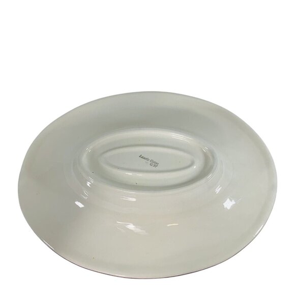 Laurie Gates Oval Serving Bowl Heavy Ceramic Hand Painted Vegetable Checkerboard - Picture 2 of 12